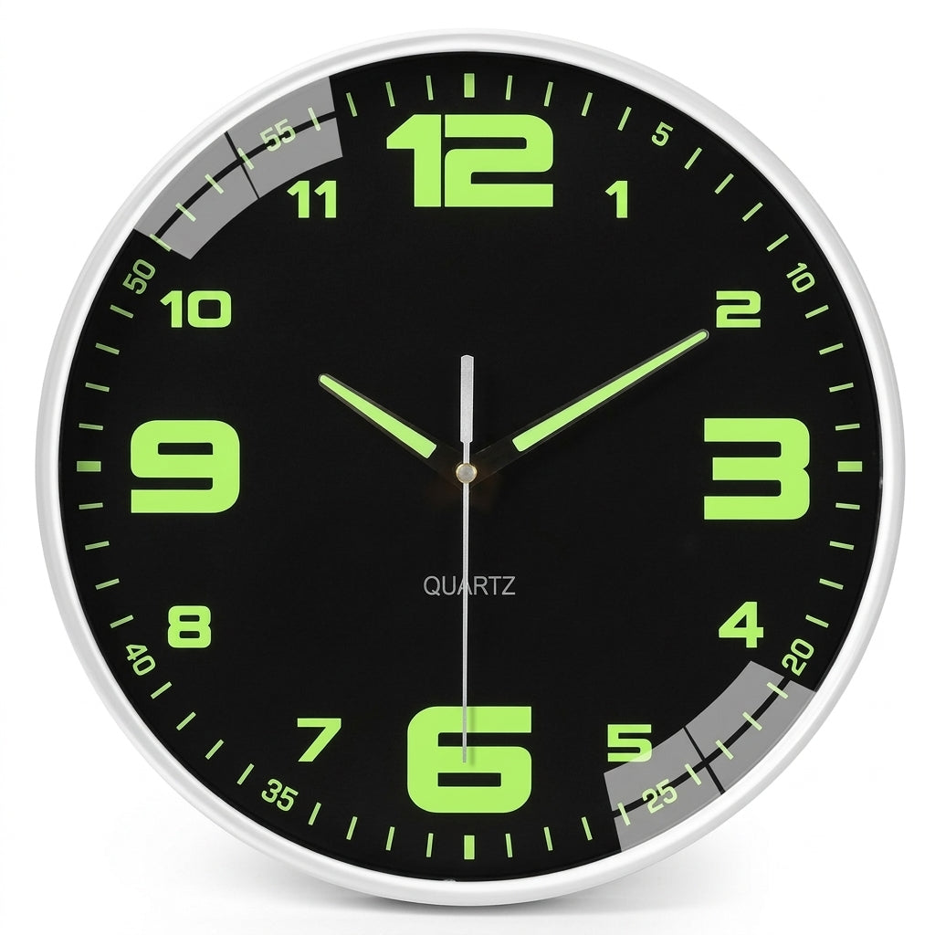 Luminous Silent Wall Clock – 20cm