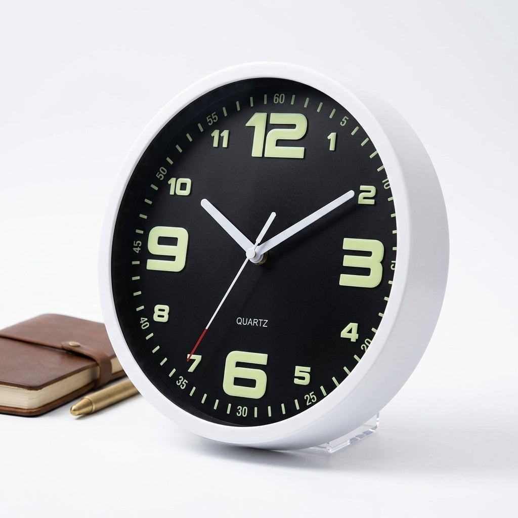 Luminous Silent Wall Clock – 20cm