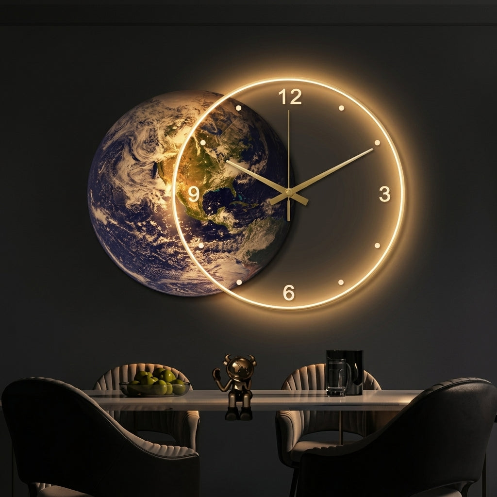 Large LED Wall Clock, Illuminated Clock