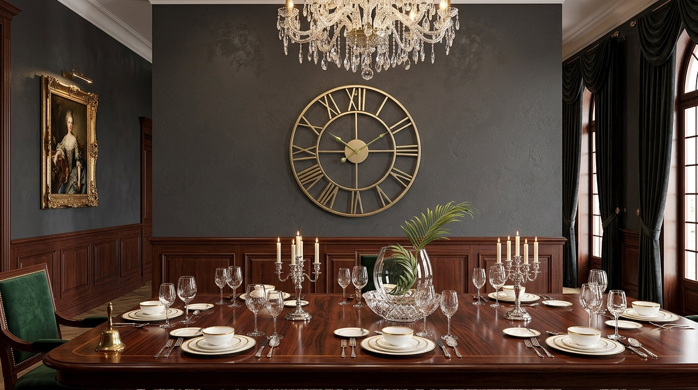Large Nordic art Wall Clock - Gold Edition