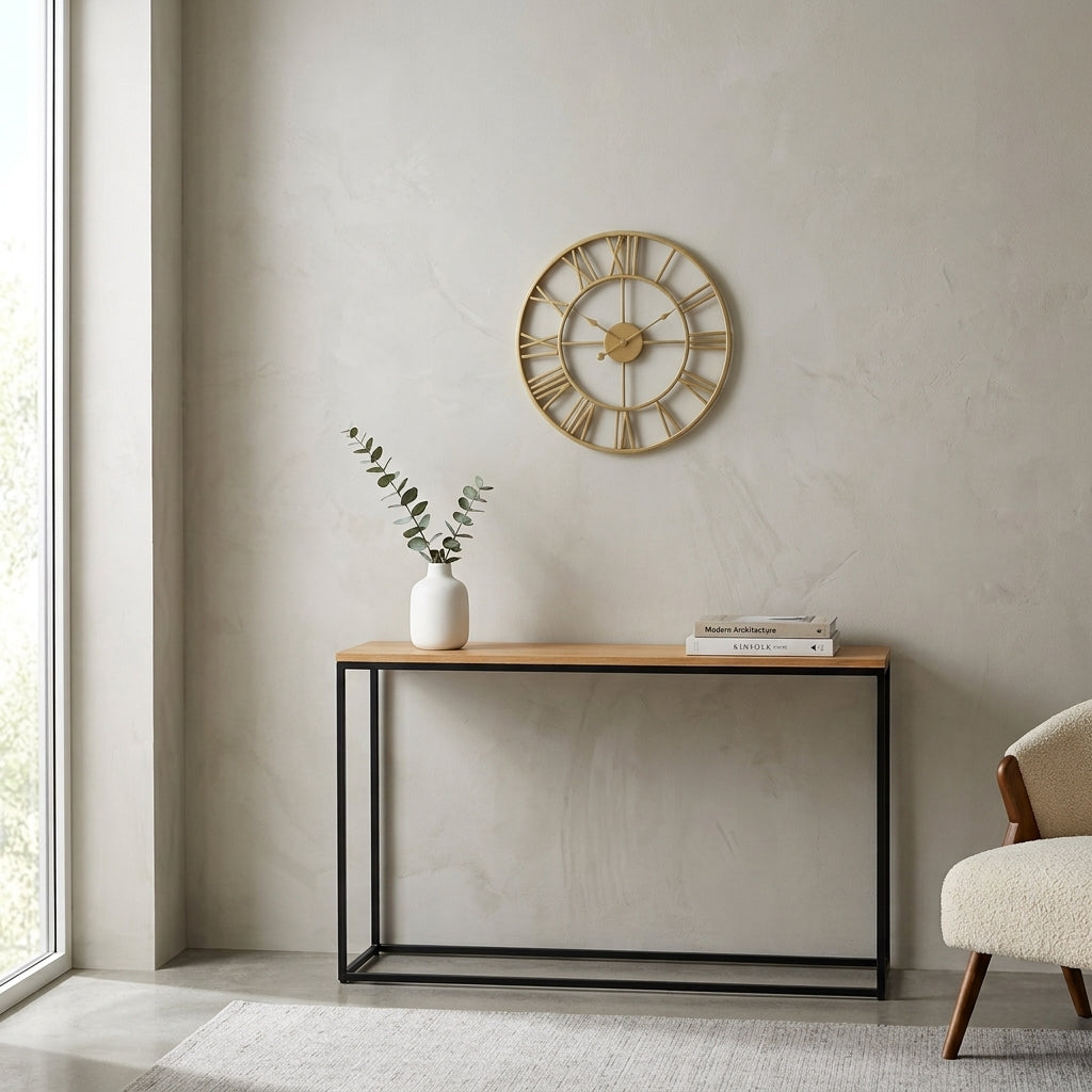 Large Nordic art Wall Clock - Gold Edition