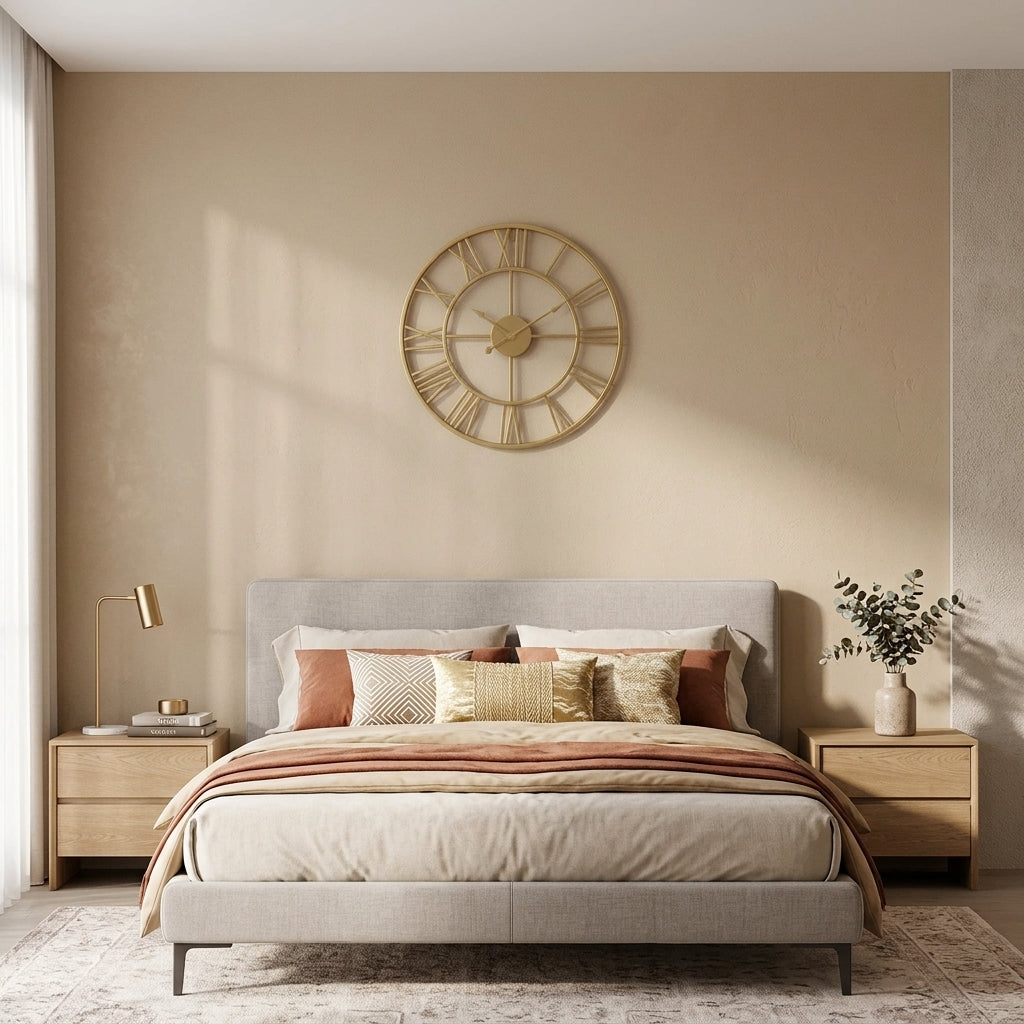 Large Nordic art Wall Clock - Gold Edition