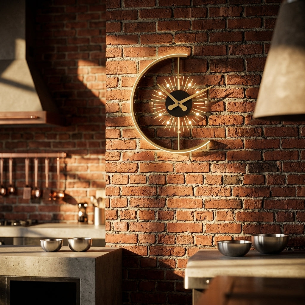 Modern Nordic LED Clock Wall Lamp