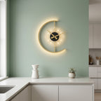Modern Nordic LED Clock Wall Lamp