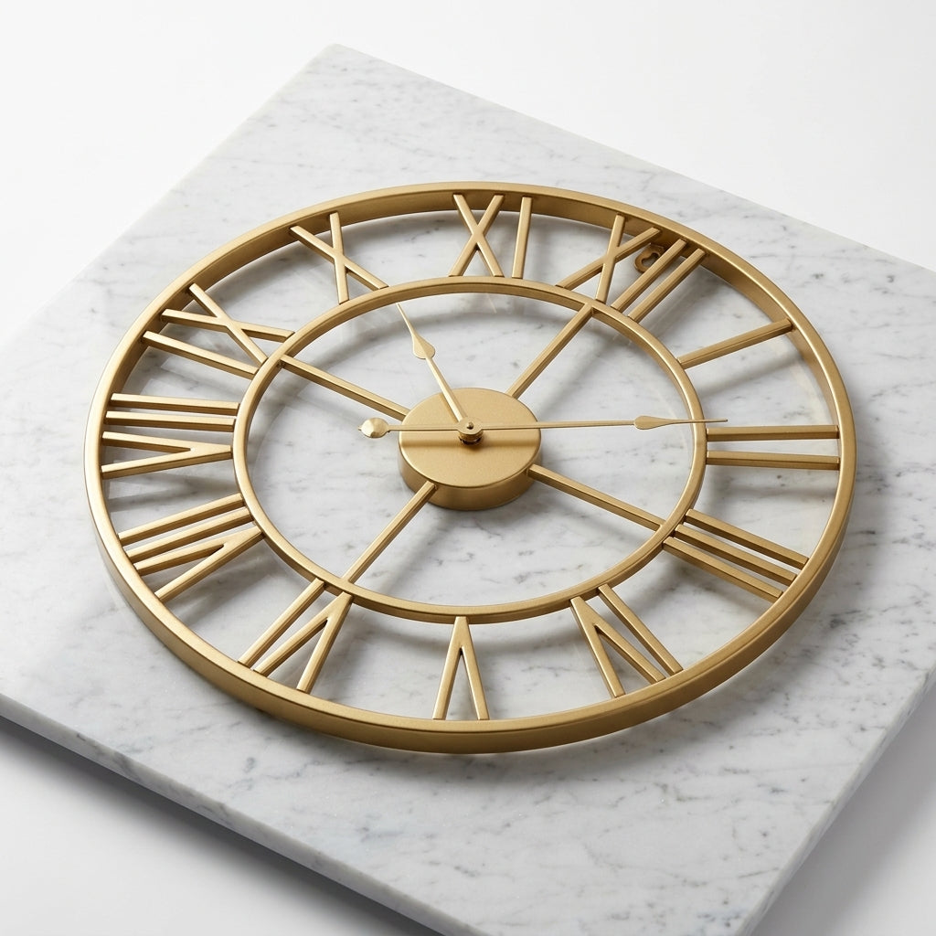 Large Nordic art Wall Clock - Gold Edition