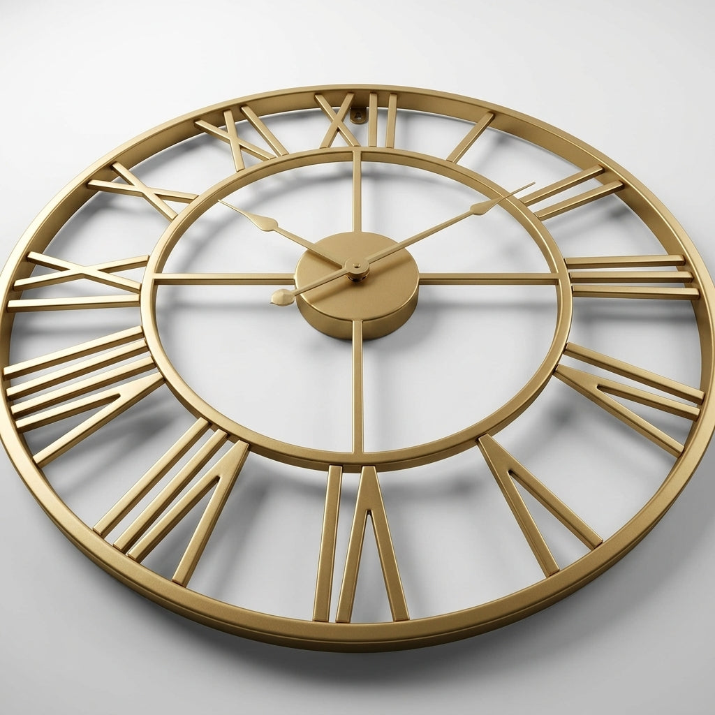 Large Nordic art Wall Clock - Gold Edition