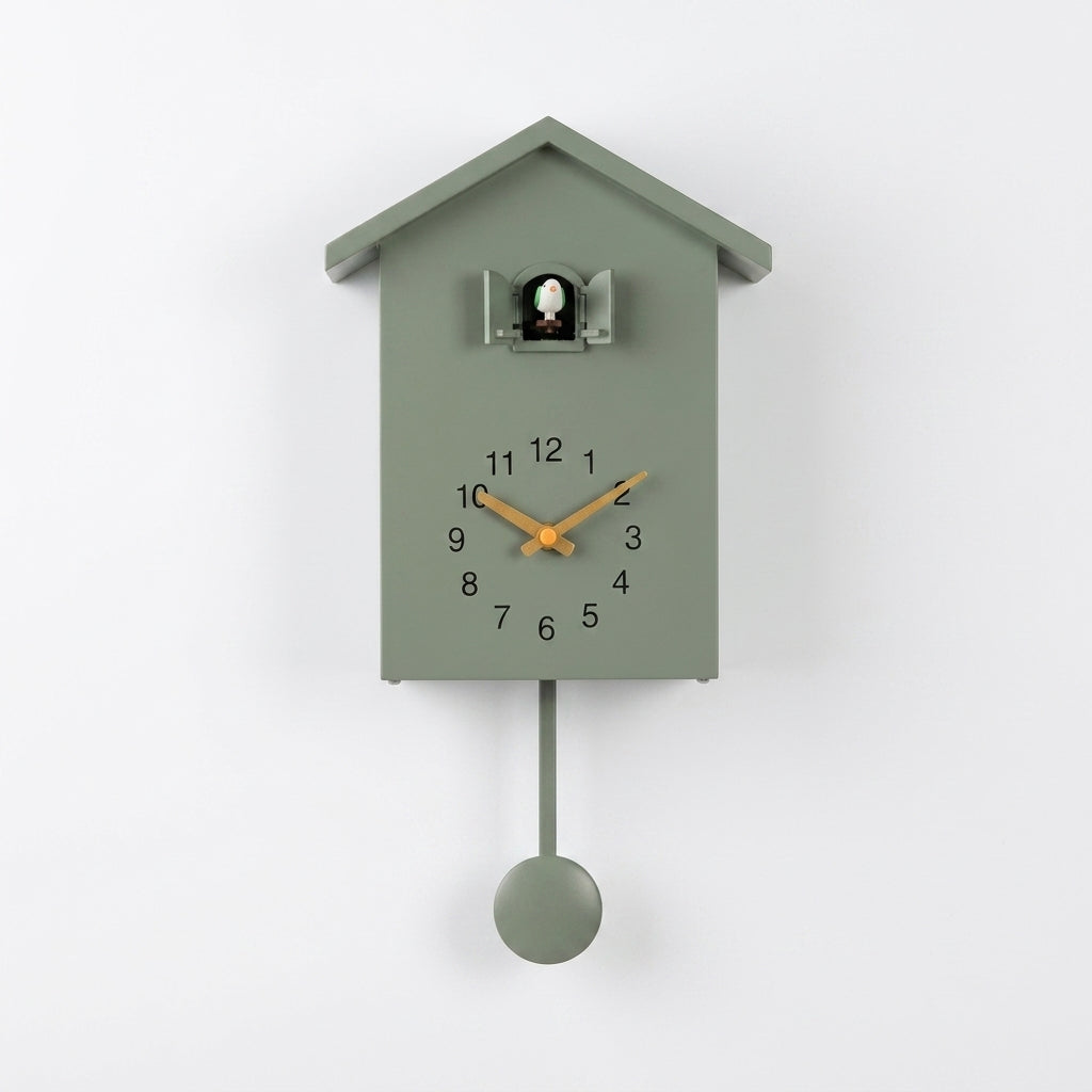 Pendulum Wall Clock For Living Room Cuckoo Green