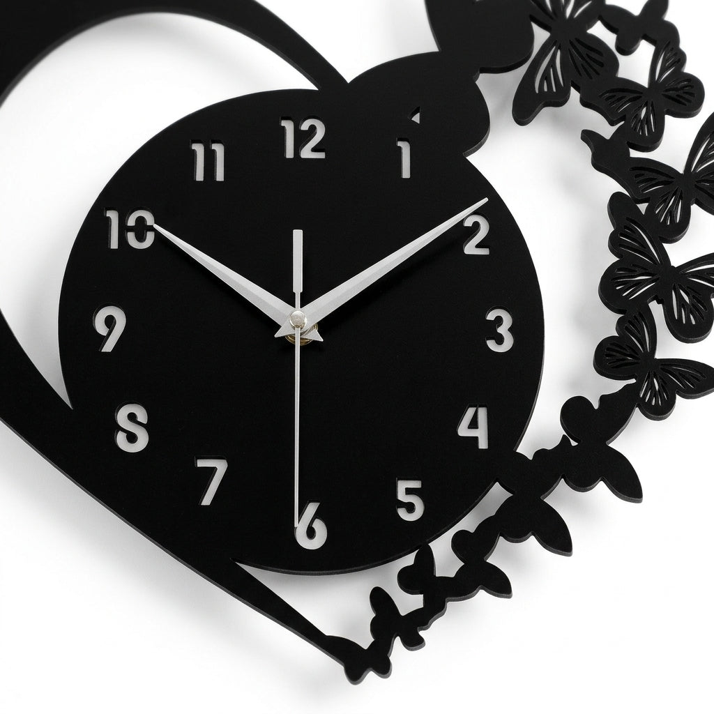Heart-Shaped Frameless Acrylic Wall Clock