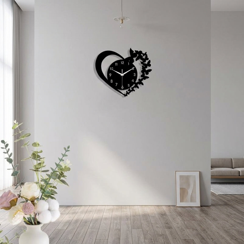 Heart-Shaped Frameless Acrylic Wall Clock