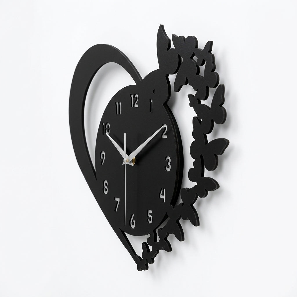 Heart-Shaped Frameless Acrylic Wall Clock