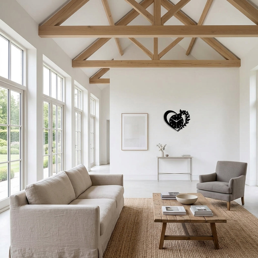 Heart-Shaped Frameless Acrylic Wall Clock