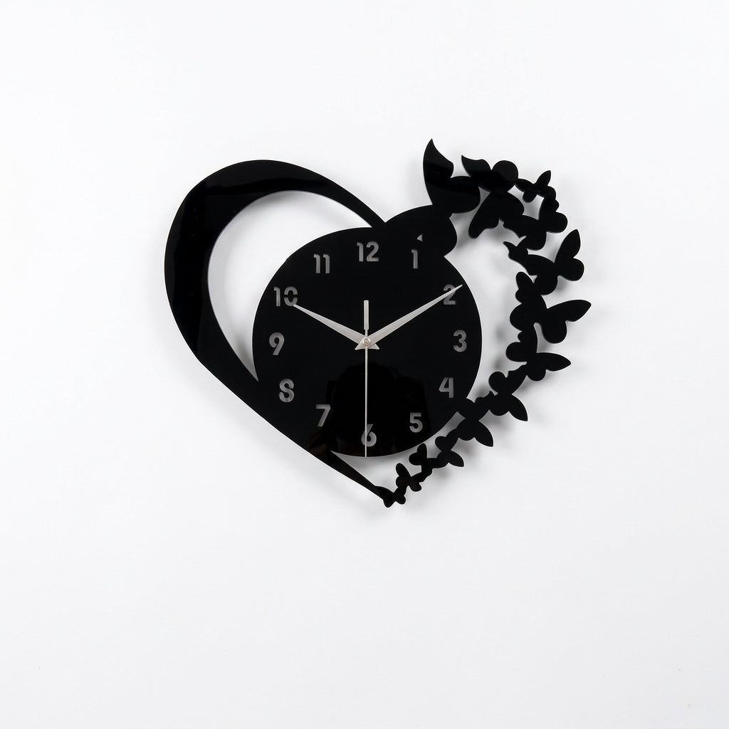 Heart-Shaped Frameless Acrylic Wall Clock