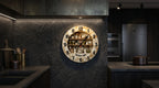 2D Flat Kitchen Wooden Wall Clock