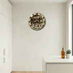 2D Flat Kitchen Wooden Wall Clock