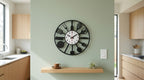 Modern Minimalist Kitchen Wall Clock - Matte Black