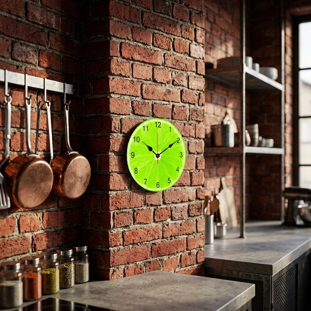 Lime Fruit Brief Quartz Wall Clock