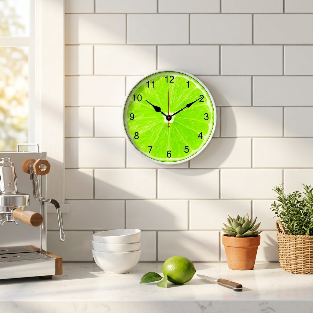 Lime Fruit Brief Quartz Wall Clock