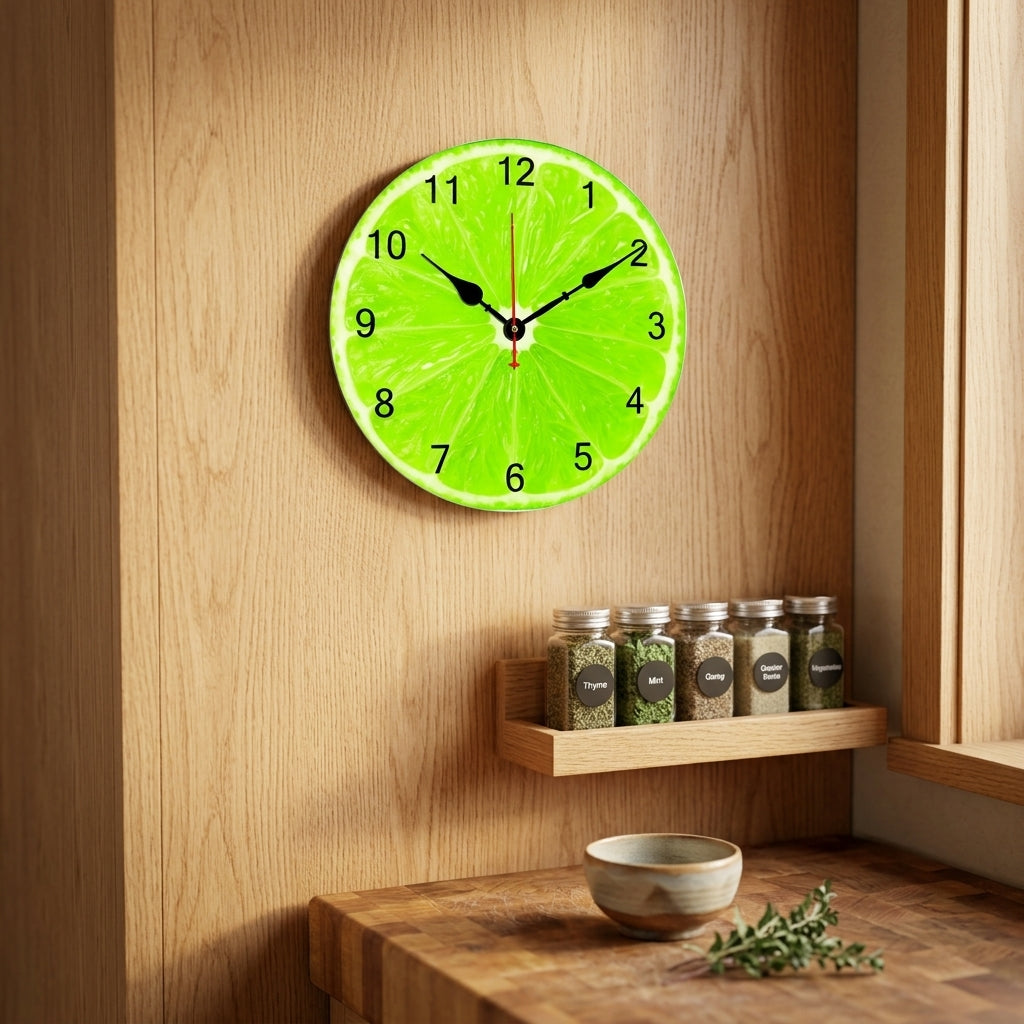Lime Fruit Brief Quartz Wall Clock