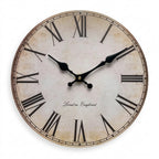 European-Style Roman Numeral Wooden Wall Clock - Antique