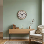 European-Style Roman Numeral Wooden Wall Clock - Antique