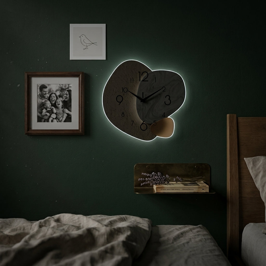 Luminous Clock For Living Room Wall Scandinavian Design Silent