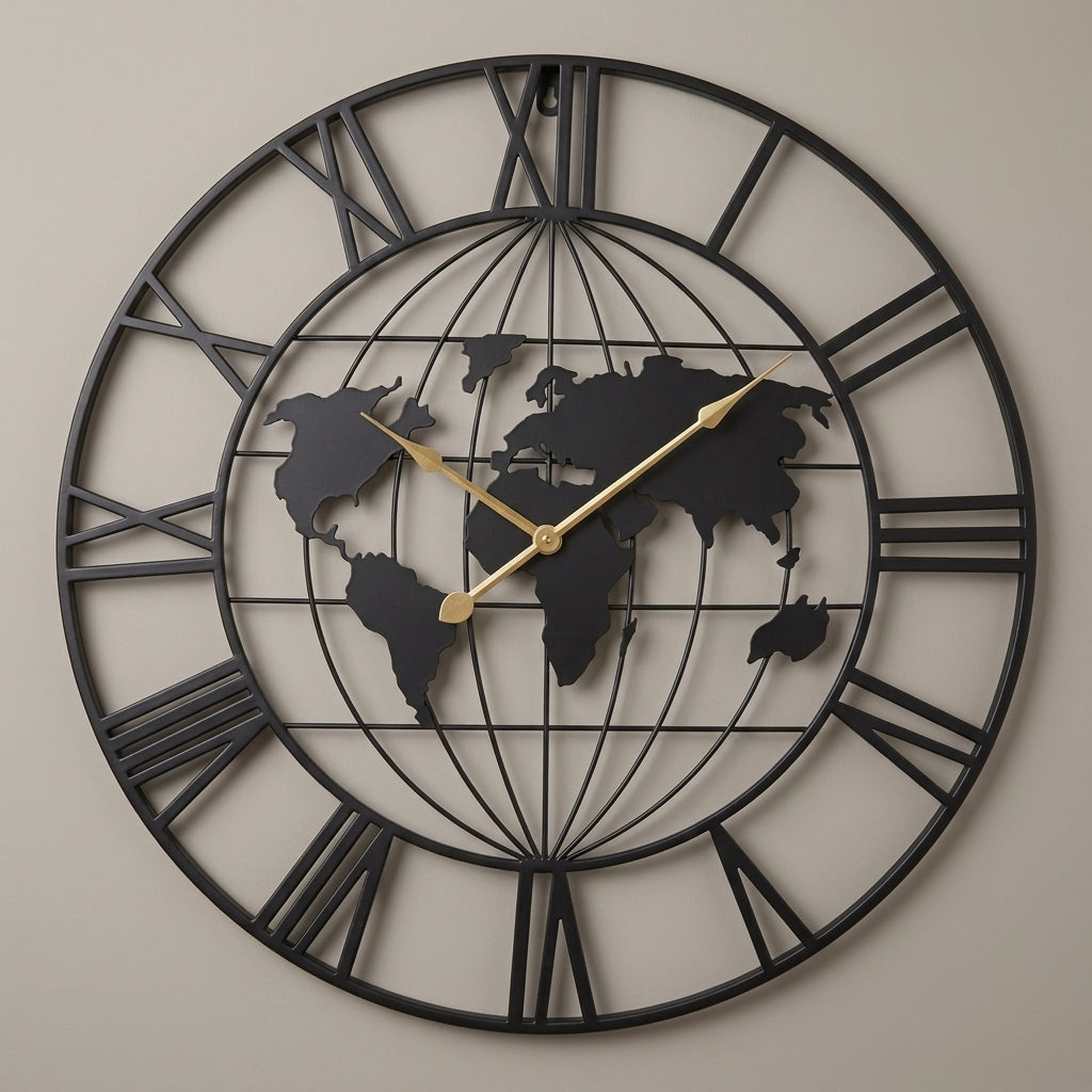 Vintage Industrial Iron Wall Clock