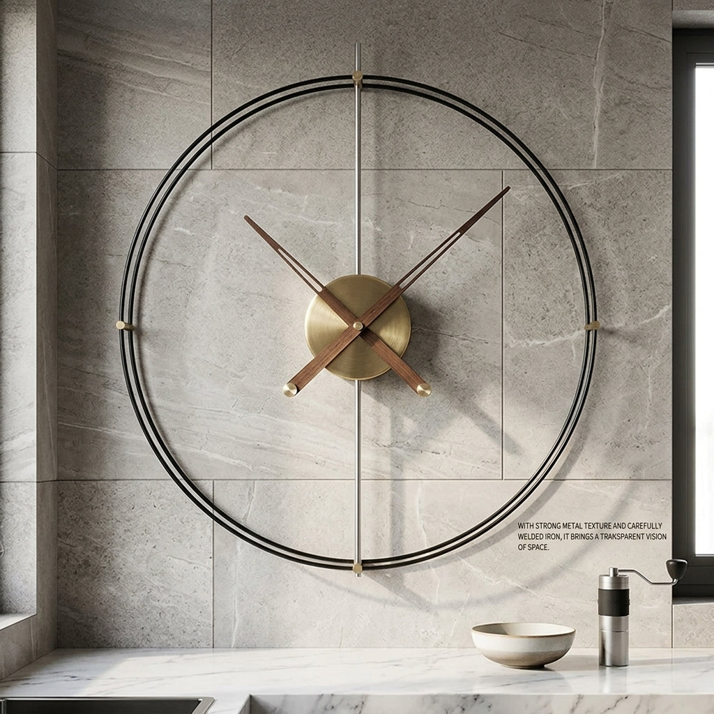 Large Wall Clock - Modern Metal