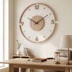 Nordic Minimalist Solid Wood Wall Clock For Living Room