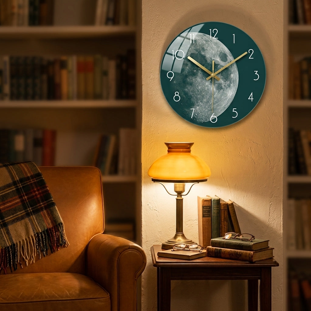 Luxury Glass Wall Clock, Modern Silent Clock Design