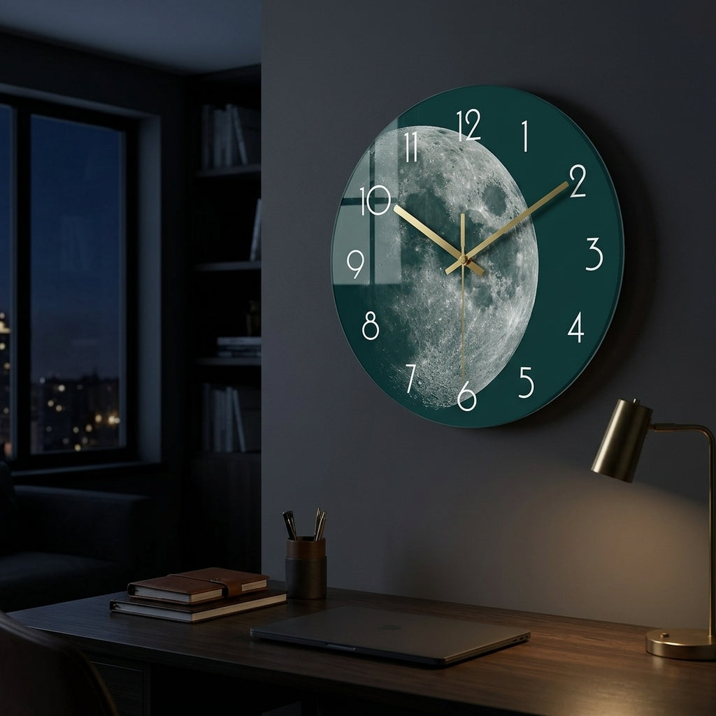 Luxury Glass Wall Clock, Modern Silent Clock Design