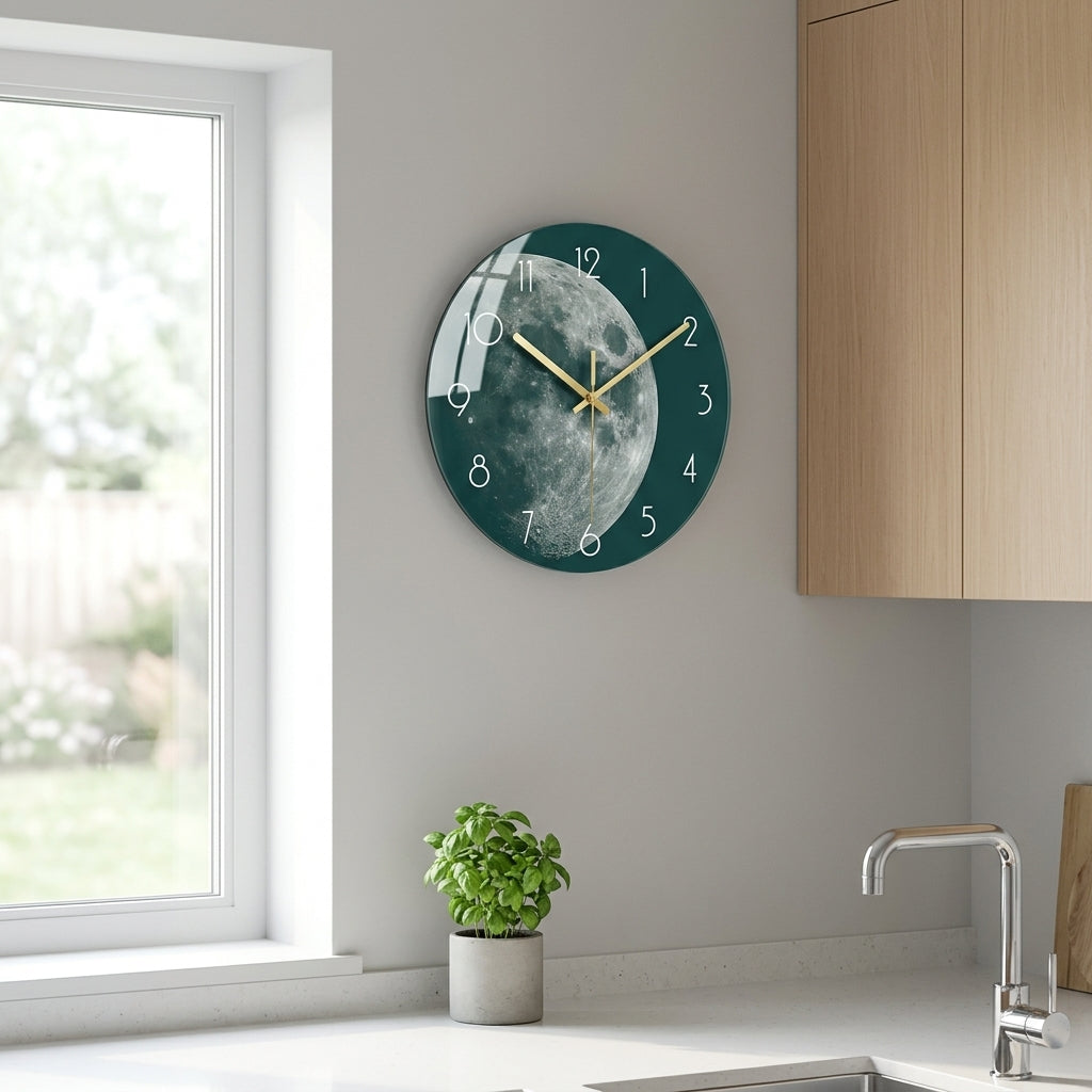 Luxury Glass Wall Clock, Modern Silent Clock Design