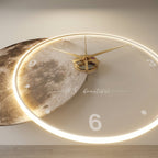 Large Moon Wall Clock Silent LED Luminous