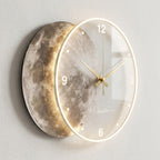 Large Moon Wall Clock Silent LED Luminous