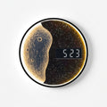 Modern Moon Wall Clock For Living Room - Round Background Lighting