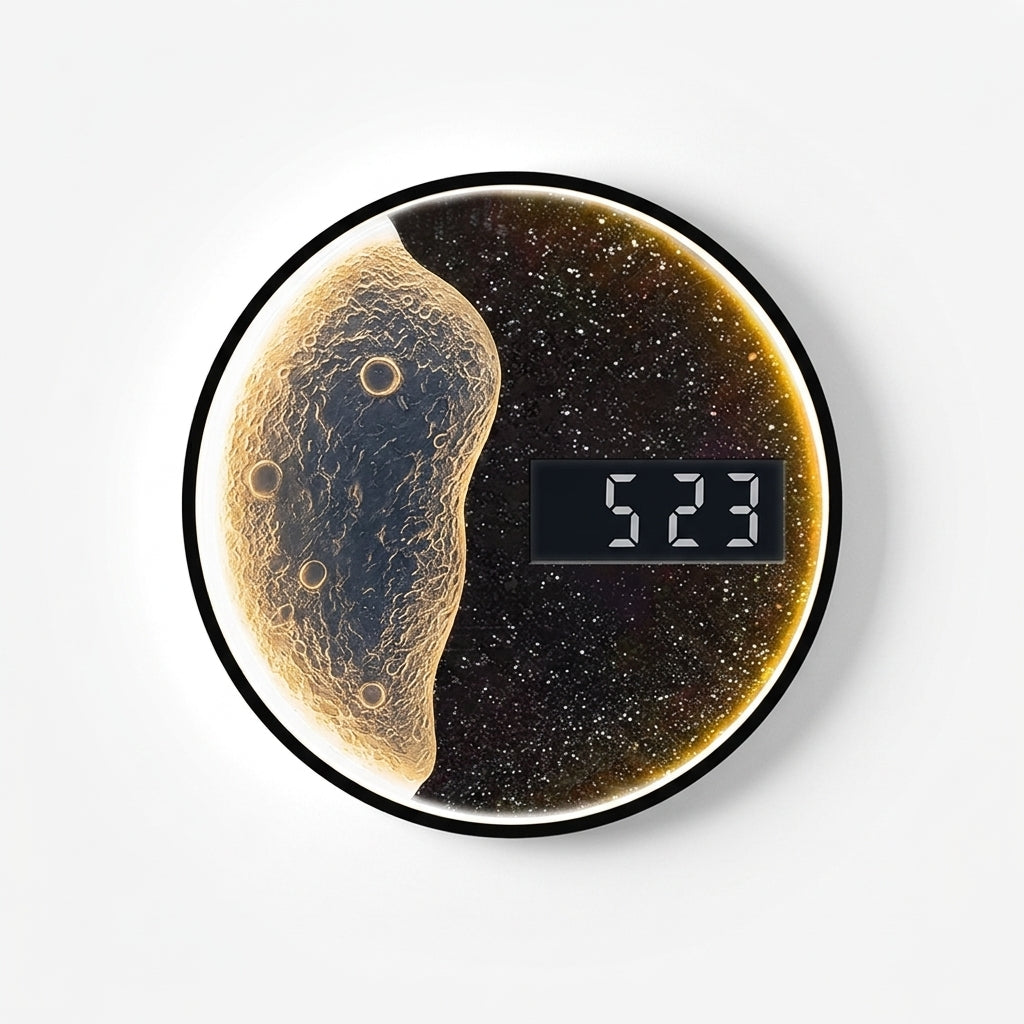 Modern Moon Wall Clock For Living Room - Round Background Lighting