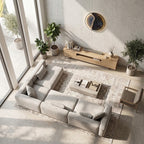 Modern Moon Wall Clock For Living Room - Round Background Lighting