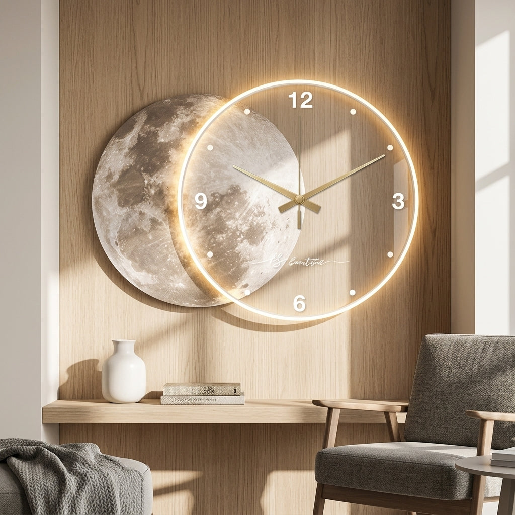 Large Moon Wall Clock