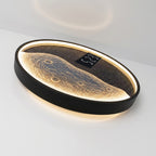 Modern Moon Wall Clock For Living Room - Round Background Lighting