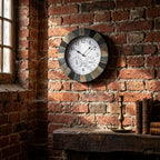 Slate Effect Resin Garden Wall Clock - Antique