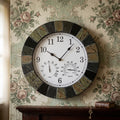 Slate Effect Resin Garden Wall Clock - Antique