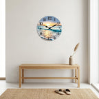 Seaside Sunset Wooden Wall Clock For Kicthen, Silent Quartz