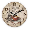 French Retro Eiffel Tower Wooden Wall Clock