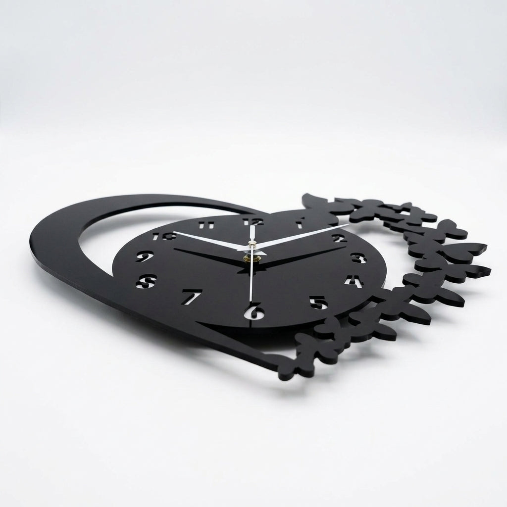 Heart-Shaped Frameless Acrylic Wall Clock