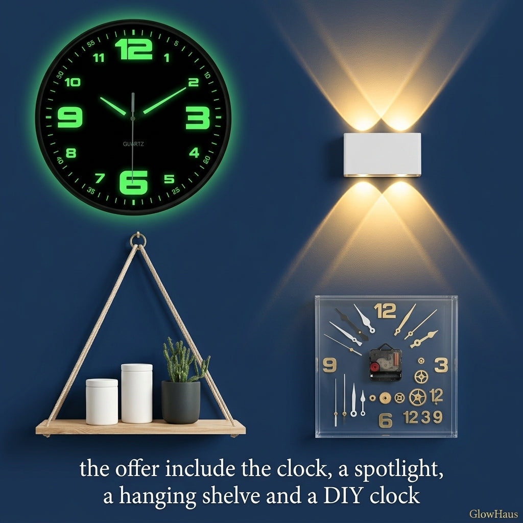 Luminous Silent Wall Clock – 20cm