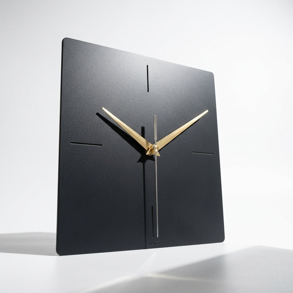 Modern Square Smart Metal Wall Clock - Black Wall Clock