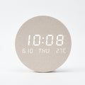 LED Digital Wooden Wall Clock - Solid Wood Color
