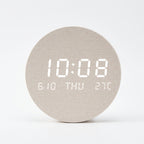 LED Digital Wooden Wall Clock - Solid Wood Color