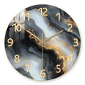Blue & Gold Marble Pattern Modern Wall Clock