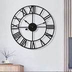 Large Retro Metal Wall Clock
