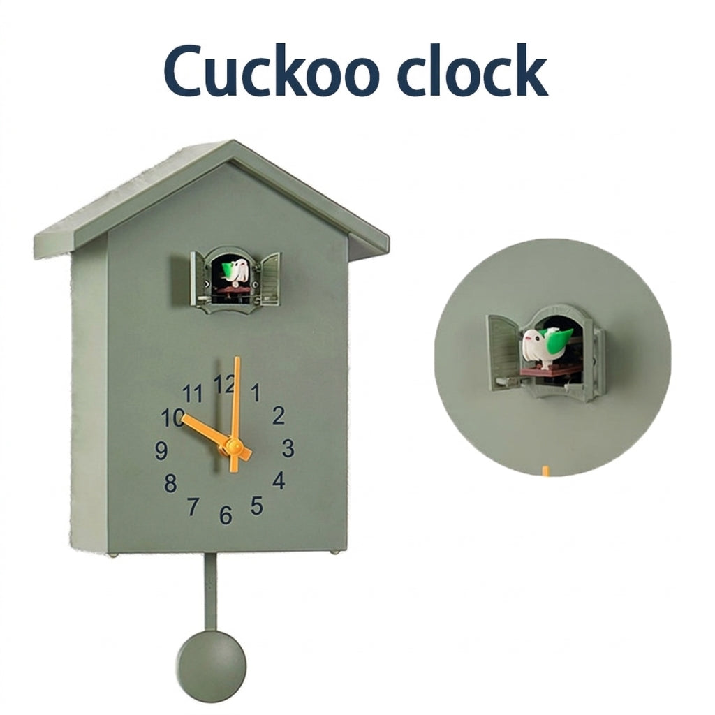 Pendulum Wall Clock For Living Room Cuckoo Green